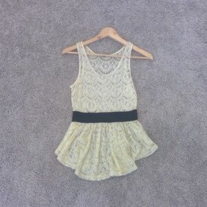 Cream Lace Peplum Top